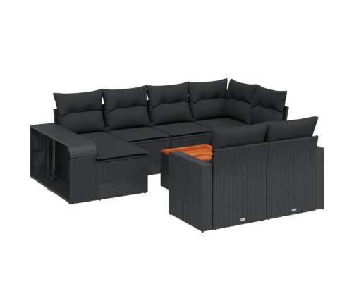 vidaXL 11-daļīgs dārza dīvāna komplekts, matrači, melna PE rotangpalma