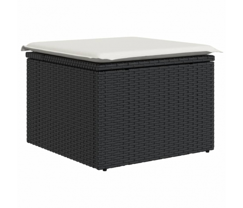 vidaXL 11-daļīgs dārza dīvāna komplekts, matrači, melna PE rotangpalma