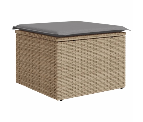 vidaXL 11-daļīgs dārza dīvāna komplekts, matrači, bēša PE rotangpalma