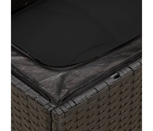 vidaXL 11-daļīgs dārza dīvāna komplekts, matrači, melna PE rotangpalma