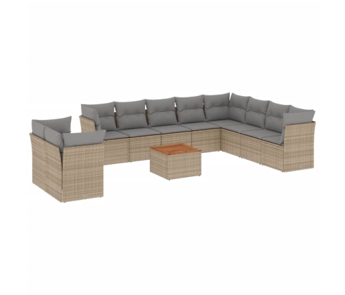 vidaXL 11-daļīgs dārza dīvāna komplekts ar matračiem,PE rotangpalma