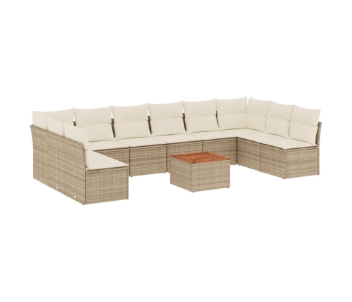 11-Daļīgs Dārza Dīvāna Komplekts, Matrači, Bēša Pe Rotangpalma Vidaxl