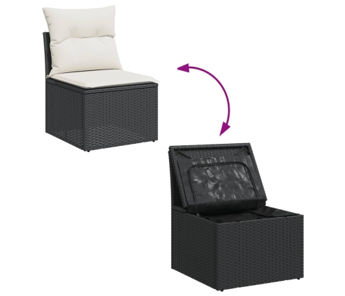 10-Daļīgs Dārza Dīvāna Komplekts, Matrači, Melna Pe Rotangpalma Vidaxl