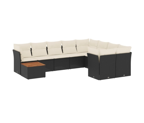 10-Daļīgs Dārza Dīvāna Komplekts, Matrači, Melna Pe Rotangpalma Vidaxl