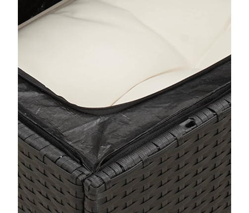 11-Daļīgs Dārza Dīvāna Komplekts, Matrači, Melna Pe Rotangpalma Vidaxl