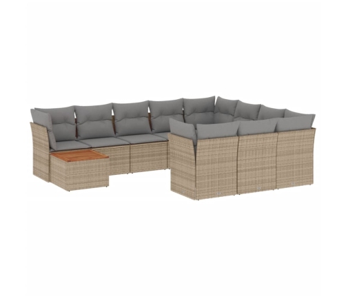 vidaXL 11-daļīgs dārza dīvāna komplekts ar matračiem,PE rotangpalma