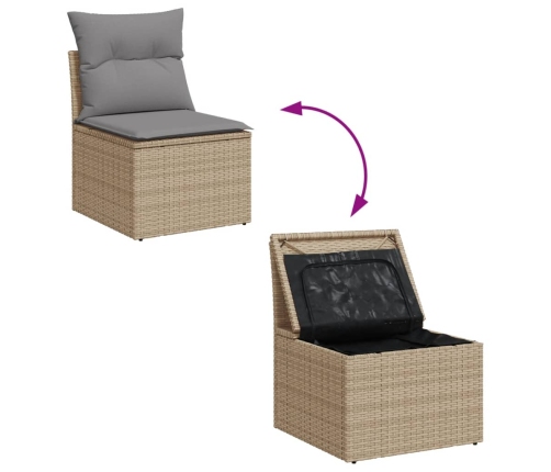 vidaXL 11-daļīgs dārza dīvāna komplekts ar matračiem,PE rotangpalma