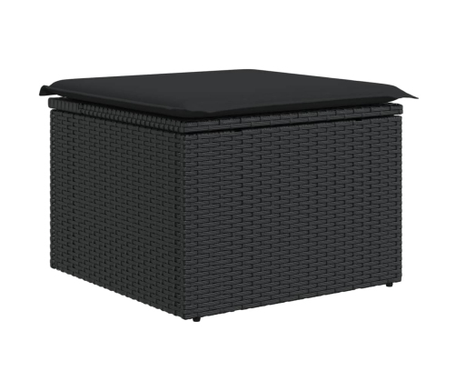 vidaXL 10-daļīgs dārza dīvāna komplekts, matrači, melna PE rotangpalma