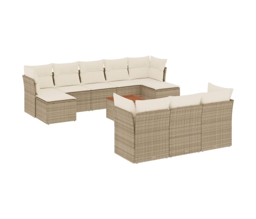 11-Daļīgs Dārza Dīvāna Komplekts, Matrači, Bēša Pe Rotangpalma Vidaxl