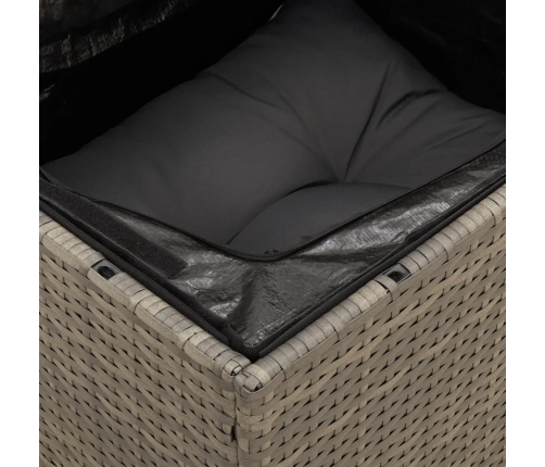 vidaXL 12-daļīgs dārza atpūtas mēbeļu komplekts, matrači, pelēks PE