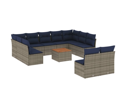 12-Daļīgs Dārza Dīvānu Komplekts Ar Matračiem, Pelēks Pe Vidaxl