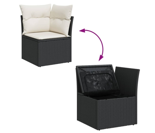 12-Daļīgs Dārza Dīvānu Komplekts, Matrači, Melna Pe Rotangpalma Vidaxl