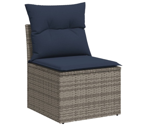 12-Daļīgs Dārza Dīvānu Komplekts Ar Matračiem, Pelēks Pe Vidaxl