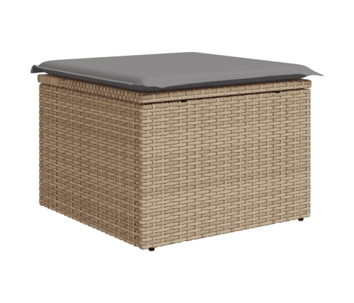 vidaXL 10-daļīgs dārza dīvāna komplekts, matrači, bēša PE rotangpalma