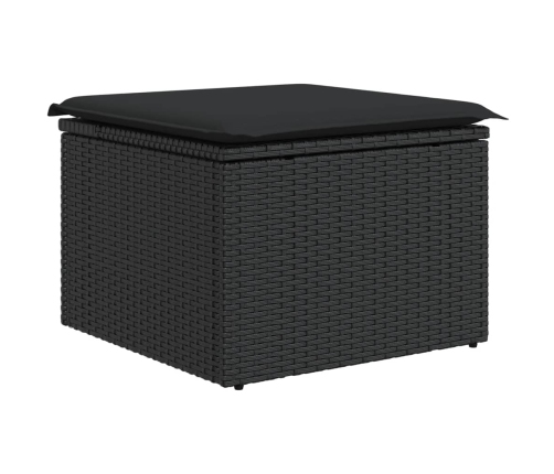 vidaXL 11-daļīgs dārza dīvāna komplekts, matrači, melna PE rotangpalma