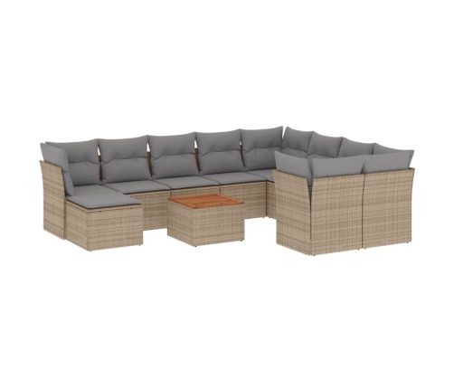 vidaXL 11-daļīgs dārza dīvāna komplekts ar matračiem,PE rotangpalma