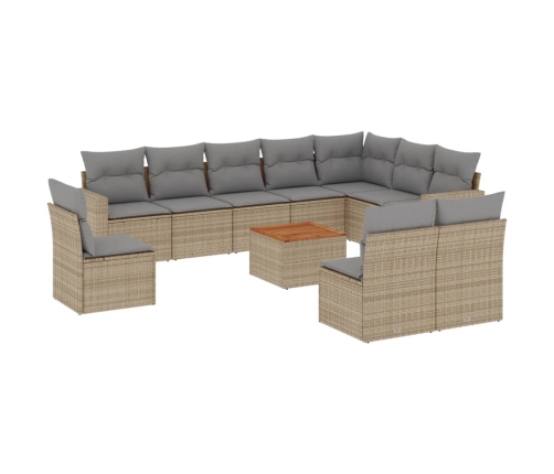 vidaXL 11-daļīgs dārza dīvāna komplekts ar matračiem,PE rotangpalma