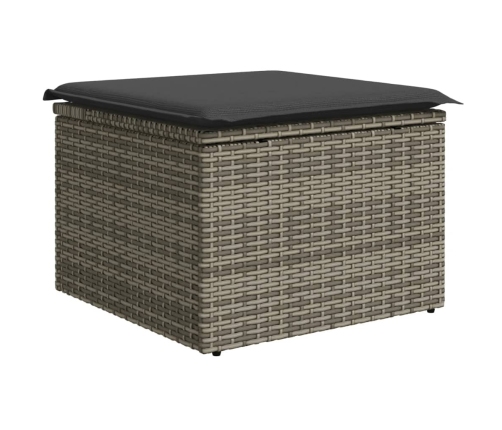 vidaXL 11-daļīgs dārza dīvāna komplekts ar matračiem, pelēks PE pinums