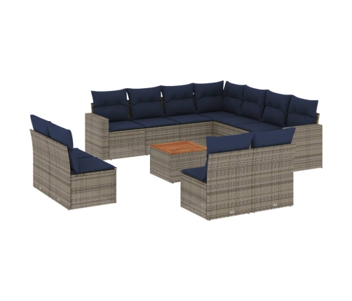 12-Daļīgs Dārza Dīvānu Komplekts Ar Matračiem, Pelēks Pe Vidaxl