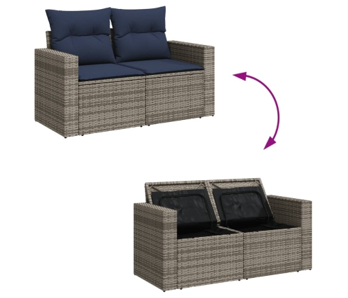 12-Daļīgs Dārza Dīvānu Komplekts Ar Matračiem, Pelēks Pe Vidaxl