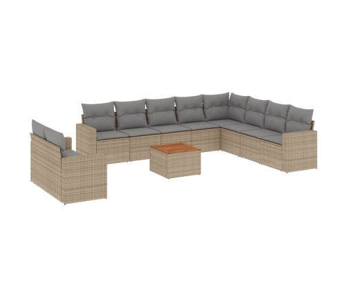 11-Daļīgs Dārza Dīvāna Komplekts Ar Matračiem,Pe Rotangpalma Vidaxl