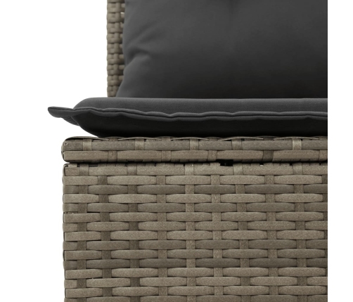 vidaXL 10-daļīgs dārza dīvāna komplekts ar matračiem, pelēks PE pinums