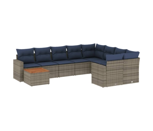 10Daļīgs Dārza Dīvāna Komplekts Ar Matračiem Pelēka Rotangpalma Vidaxl