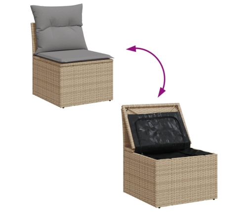 vidaXL 11-daļīgs dārza dīvāna komplekts ar matračiem,PE rotangpalma