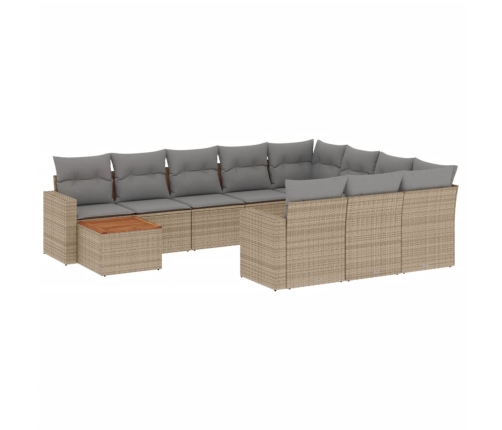 vidaXL 11-daļīgs dārza dīvāna komplekts ar matračiem,PE rotangpalma