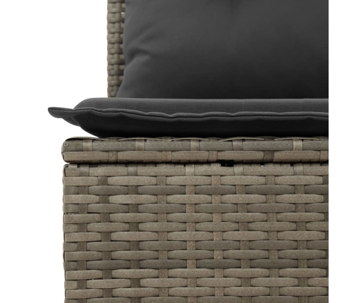 vidaXL 11-daļīgs dārza dīvāna komplekts ar matračiem, pelēks PE pinums