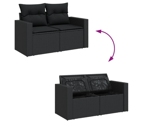 10-Daļīgs Dārza Dīvāna Komplekts, Matrači, Melna Pe Rotangpalma Vidaxl