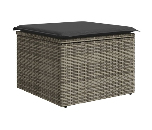 vidaXL 11-daļīgs dārza dīvāna komplekts ar matračiem, pelēks PE pinums