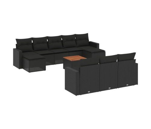 11-Daļīgs Dārza Dīvāna Komplekts, Matrači, Melna Pe Rotangpalma Vidaxl