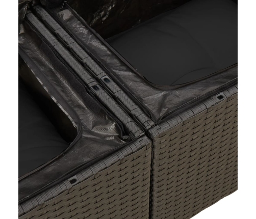 11-Daļīgs Dārza Dīvāna Komplekts, Matrači, Melna Pe Rotangpalma Vidaxl