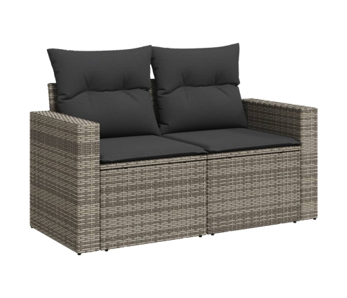 vidaXL 12-daļīgs dārza atpūtas mēbeļu komplekts, matrači, pelēks PE