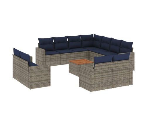 12-Daļīgs Dārza Dīvānu Komplekts Ar Matračiem, Pelēks Pe Vidaxl