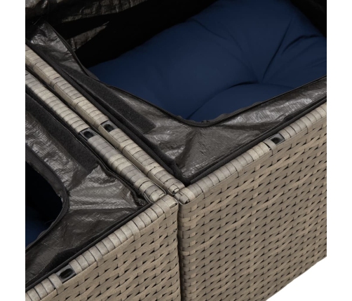 12-Daļīgs Dārza Dīvānu Komplekts Ar Matračiem, Pelēks Pe Vidaxl