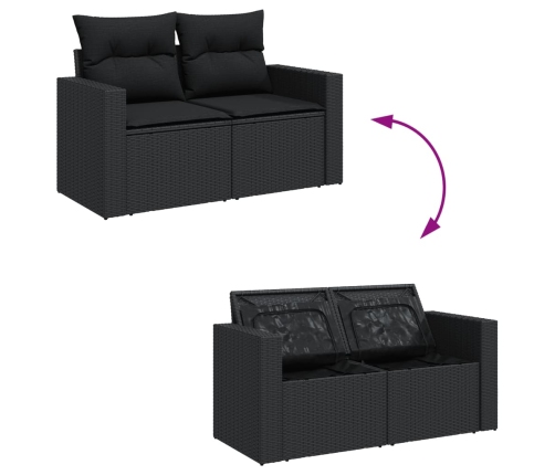 10-Daļīgs Dārza Dīvāna Komplekts, Matrači, Melna Pe Rotangpalma Vidaxl