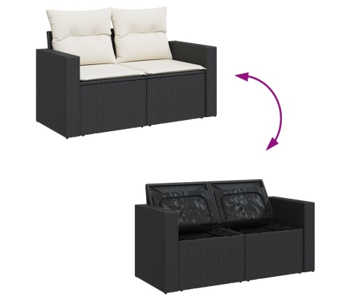 vidaXL 12-daļīgs dārza dīvānu komplekts, matrači, melna PE rotangpalma