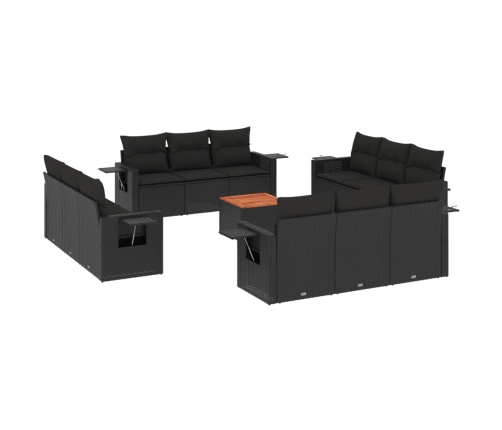 vidaXL 13-daļīgs dārza dīvāna komplekts ar matračiem, PE rotangpalma