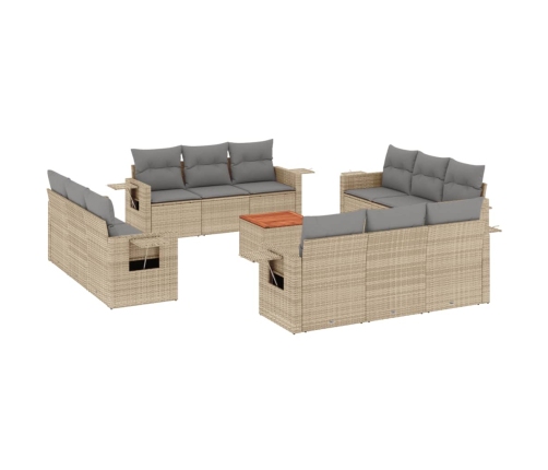 vidaXL 13-daļīgs dārza dīvāna komplekts ar matračiem,PE rotangpalma