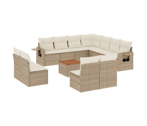 12-Daļīgs Dārza Dīvāna Komplekts, Matrači, Bēša Pe Rotangpalma Vidaxl