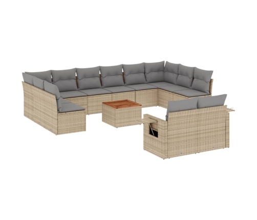 vidaXL 13-daļīgs dārza dīvāna komplekts ar matračiem,PE rotangpalma