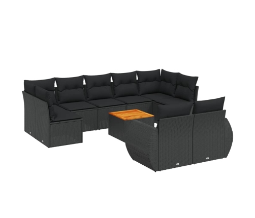 10-Daļīgs Dārza Dīvāna Komplekts, Matrači, Melna Pe Rotangpalma Vidaxl