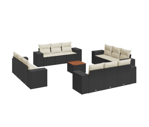 vidaXL 13-daļīgs dārza dīvāna komplekts ar matračiem, PE rotangpalma