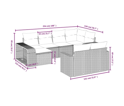 10-Daļīgs Dārza Dīvāna Komplekts, Matrači, Bēša Pe Rotangpalma Vidaxl