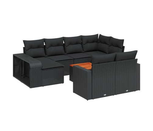 11-Daļīgs Dārza Dīvāna Komplekts, Matrači, Melna Pe Rotangpalma Vidaxl