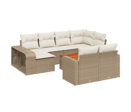 vidaXL 11-daļīgs dārza dīvāna komplekts, matrači, bēša PE rotangpalma