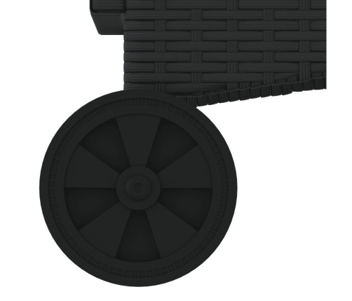 Sauļošanās Zviļņi Ar Matračiem, 2 Gab., Melna Pe Rotangpalma Vidaxl