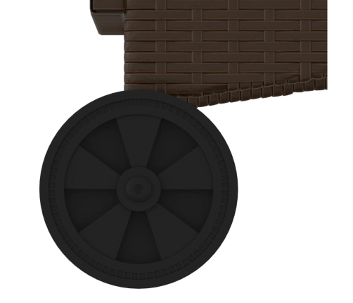 vidaXL sauļošanās zviļņi, ar matračiem, 2 gab., brūna PE rotangpalma